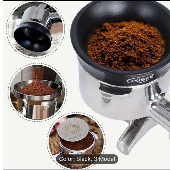 NWT ~ Stainless Steel 8 Magnets Espresso Dosing Funnel & Puck Screen Filter - Picture 2 of 6